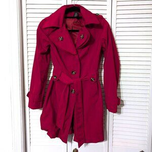 Red London Fog Candy Apple Red Rain Jacket Women's Size Small Red Rain Coat